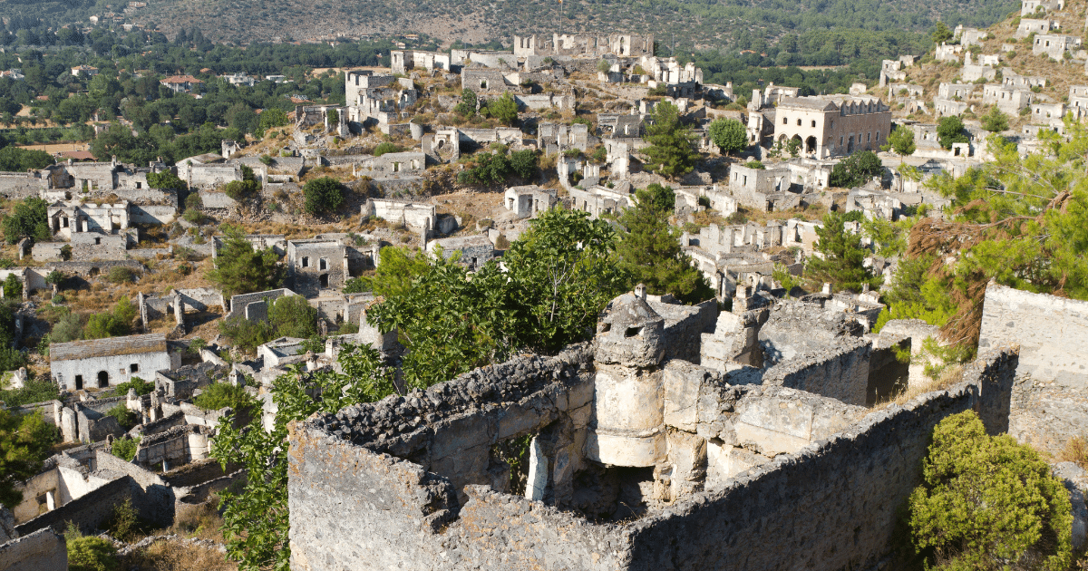 Kayakoy ruins, a captivating historical site near Oludeniz, Fethiye, perfect for exploring rich cultural heritage