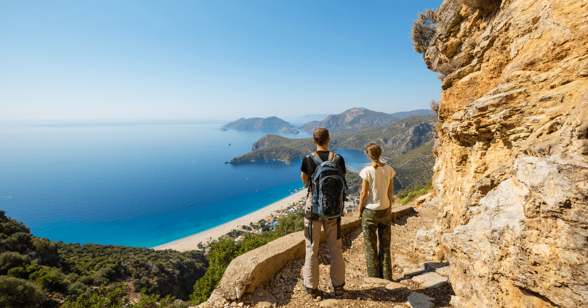 Exploring the Lycian Way: Hikers Enjoying Scenic Trail near Oludeniz